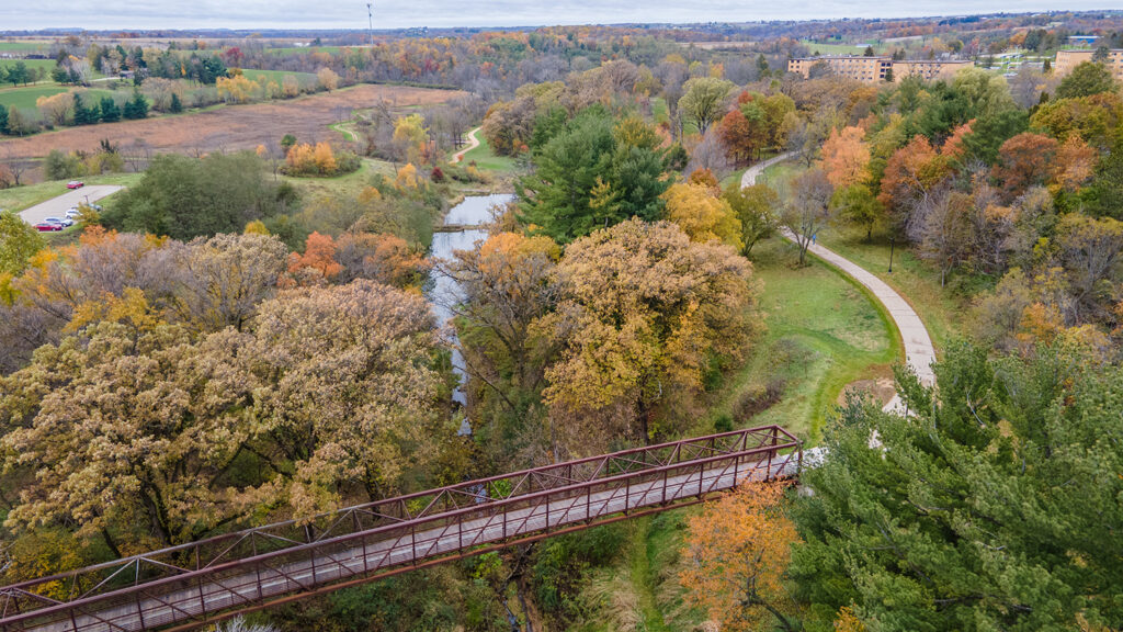 Aerial view of the Gully Wind stormwater facility